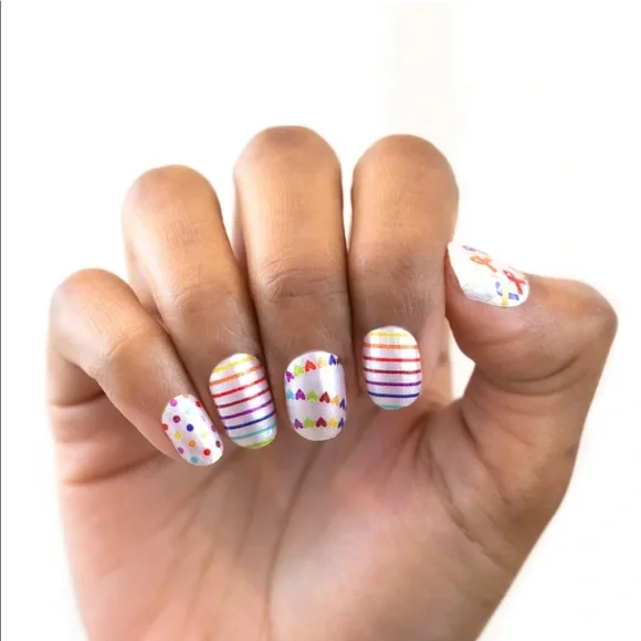 *Retired* Color Street: UnstoppABLE | Awareness Set Hearts Ribbons White Rainbow - Picture 7 of 10